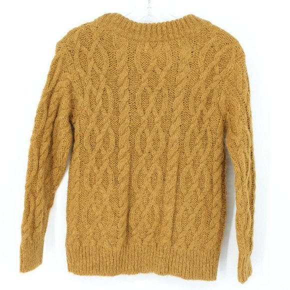 Treasure & Bond Womens Size Small S Cable Knit Sweater Top Brown Dale Tan NEW - Picture 2 of 2